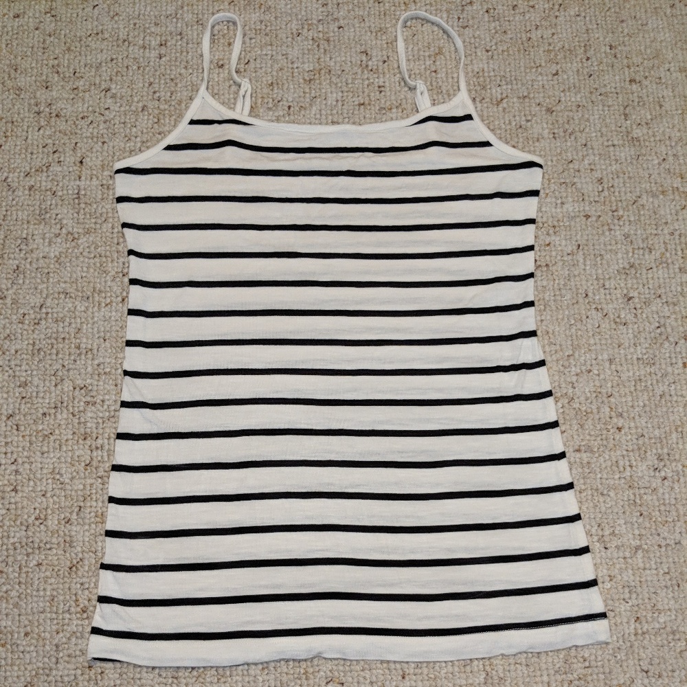 LOFT Black White Striped Cami S